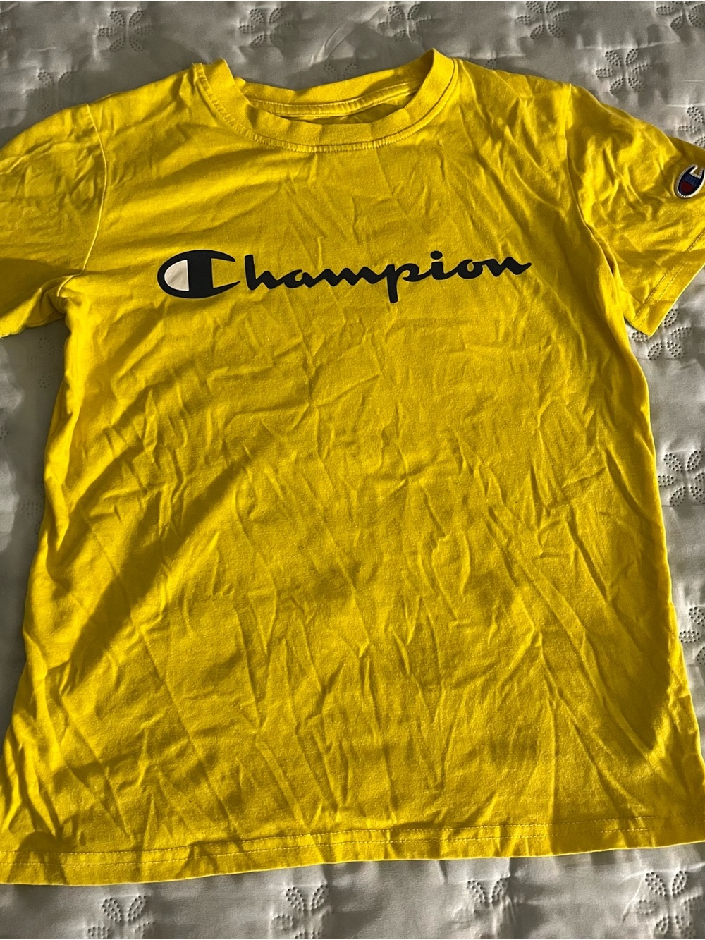 Champion Bright Yellow Logo Tee